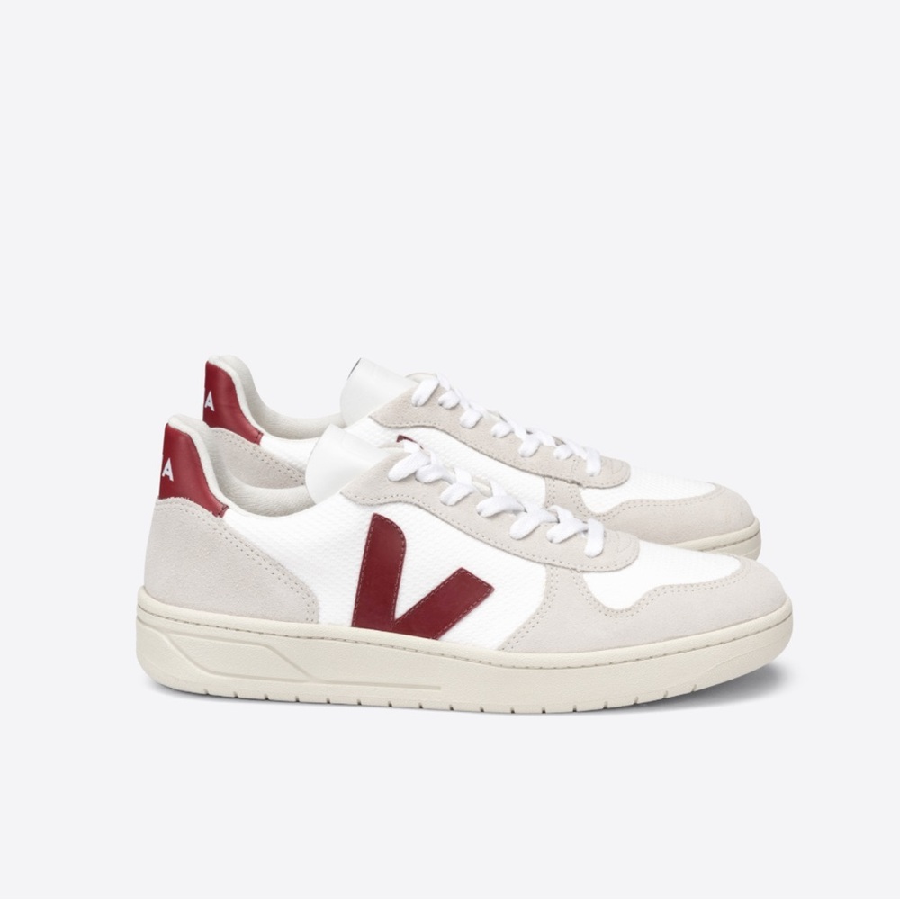 VEJA White and Red Sneakers